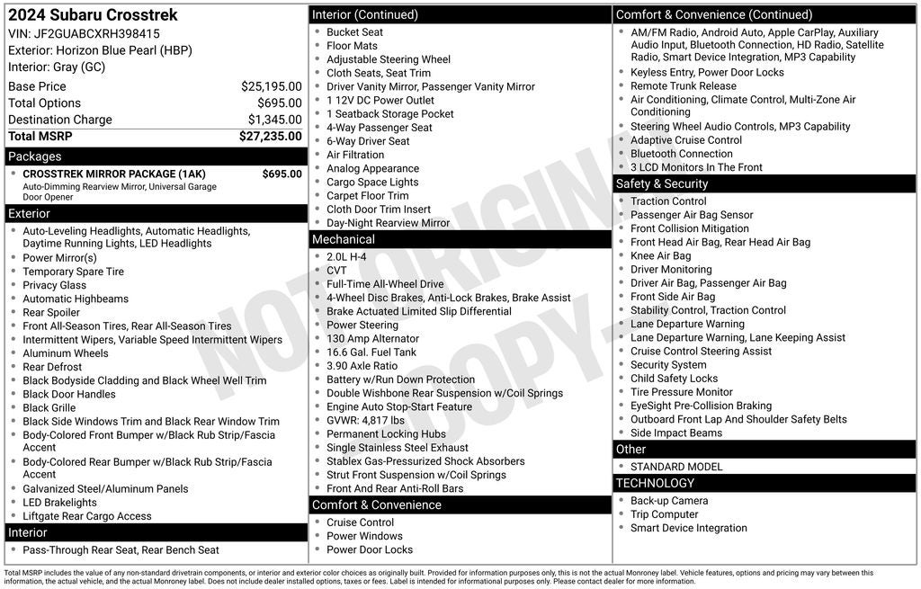 2024 Subaru Crosstrek Base