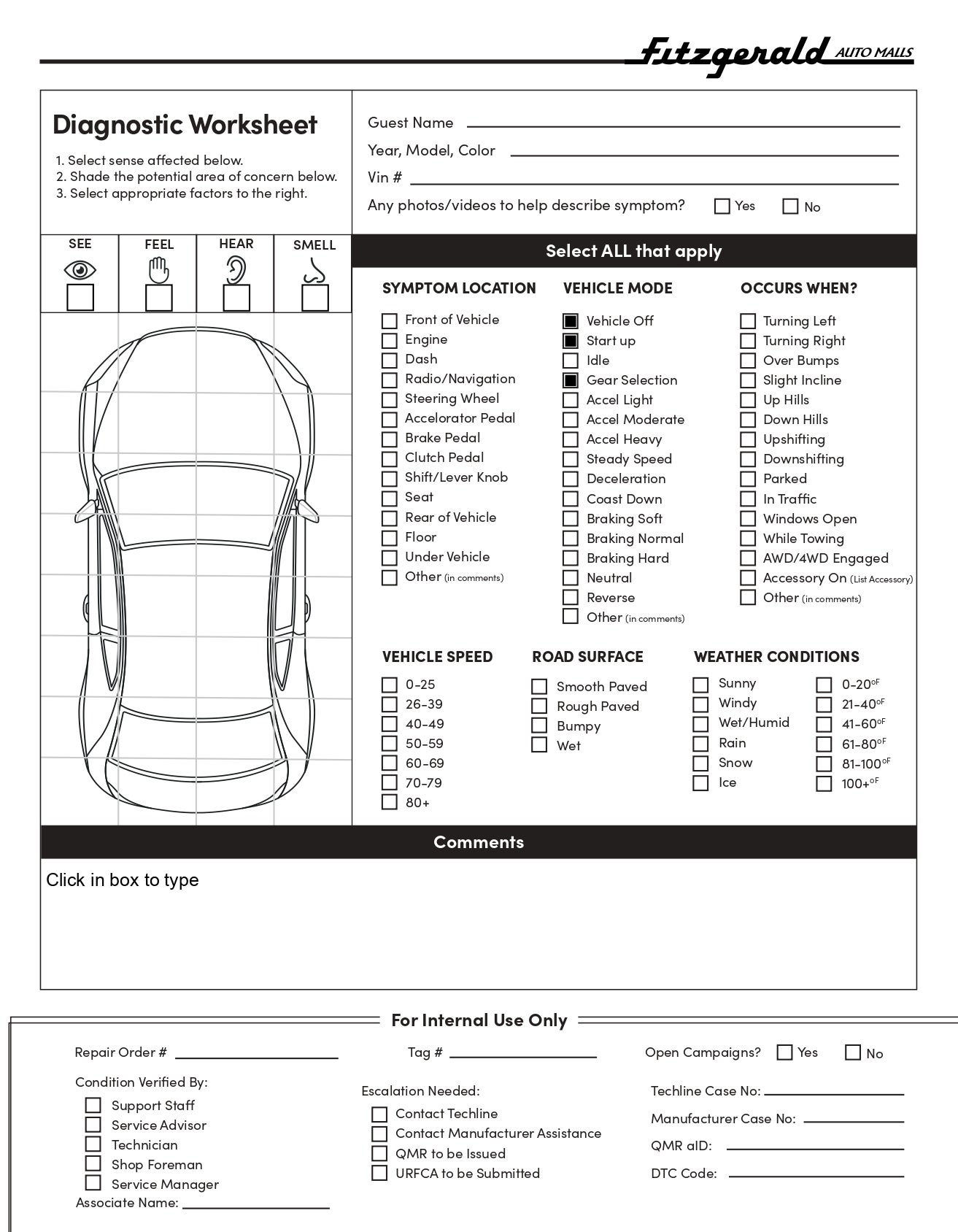 Diagnostic Worksheet